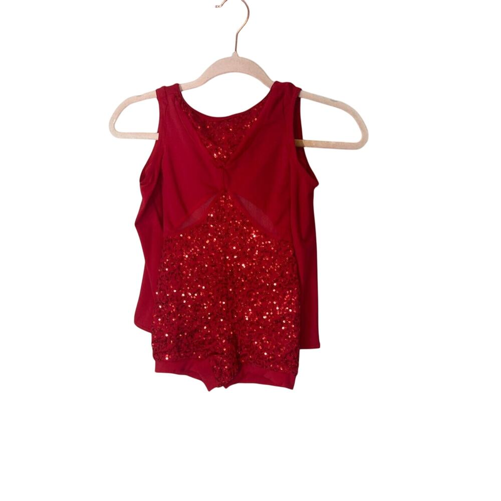 Weismann's Small Girl's Red Sequins Jojo Siwa  Taylor Swift Eras Dance Leotard